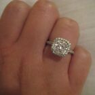 2.20 Ct Cushion  Real Moissanite Wedding Engagement Ring 14K Solid White Gold A