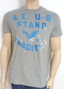 American Eagle Outfitters AEO U-S 8 Tee bedrucktes T-Shirt grau meliert neu mit Etikett - Bild 1 von 2