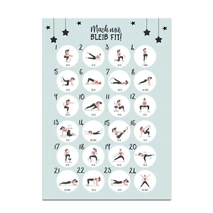 Fitness Adventskalender DIN A3 Weihnachtskalender Sport Adventskalender Übungen - Bild 1 von 1