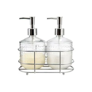 Circleware - Vintage Retro Hobnail 3pc Set 2 Soap Pumps and Caddy - Picture 1 of 1