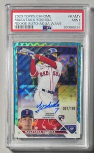 Masataka Yoshida Rookie Auto 2023 Topps Chrome PSA 9 Aqua Wave /199 Réfracteur - Photo 1 sur 3