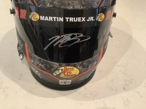 MARTIN TRUEX JR. SIGNED 2019 JGR BASS PRO SHOPS FULL SIZE HELMET & DAYTONA CARD - Picture 1 of 17