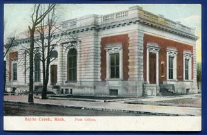 Battle Creek Michigan Post Office old postcard - Picture 1 of 2