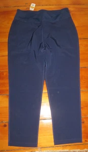 LANDS END Navy blue Mid Rise Pull On Chino Pants Womens L large NEW NWT - Picture 1 of 2
