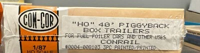 Con-Cor HO Kit 0001-008103 40’ 3PC Piggyback Box Trailer Conrail NIB - Image 1 of 3