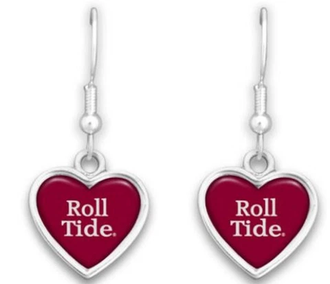 54795 Alabama Crimson Tide Spirit Heart Slogan Earrings Cover