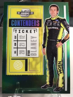 Ryan Blaney 2021 Panini Chronicles Racing Contenders Optic Green Prizm #16 - Image 1 of 2