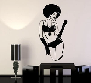 Vinyl Wandtattoo Sexy Schwarze Dame Afrikanische Frau Afro Frisur Aufkleber (1330ig) - Bild 1 von 3