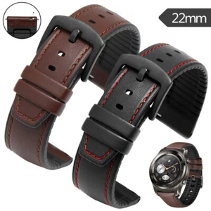 22 mm Leder Silikon Ersatz Band Armband für Huami Amazfit GTR 47 mm - Bild 1 von 24