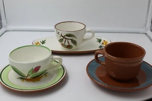 Vintage Stangl Pottery Lot 3 Cups and 3 Saucers - Picture 1 of 10