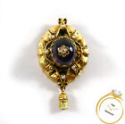 Vintage Amethyst Pearl Diamond 14k Yellow Gold Pendant Necklace