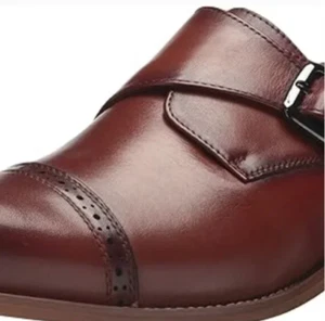 Stacy Adams Desmond Cap-Toe Monk-Strap Loafer (Cognac) Men's Shoes Size 8 M - Picture 1 of 5