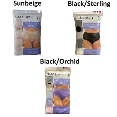 Ellen Tracy Essentials Women's 4 Way Stretch Flexible Fit Seamless Brief, 5 Pack - Image 1 of 3