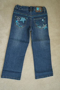 Arizona Turquoise Star Embellished Bootcut  Denim Jeans for Girl  New Size 4 - Picture 1 of 4