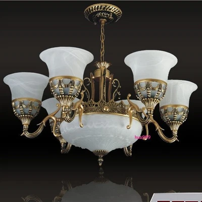 Retro Pendant Lamp Bedroom Living Dining Room Ceiling Lighting Glass Chandelier - Image 1 of 4