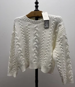 Gianni Bini Pullover Damen Elfenbein Zopfmuster Größe L, Neu. - Bild 1 von 8