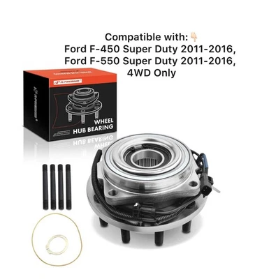 Conjunto de cojinete y buje de rueda delantera 4x4 para Ford F-450 Super Duty 2011-2016 Foto 1 de 4