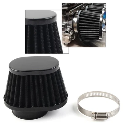 1 x Black 51mm 2 Inch Air Intake Filter Cleaner Pod For Universal Motorcycle - Image 1 of 4