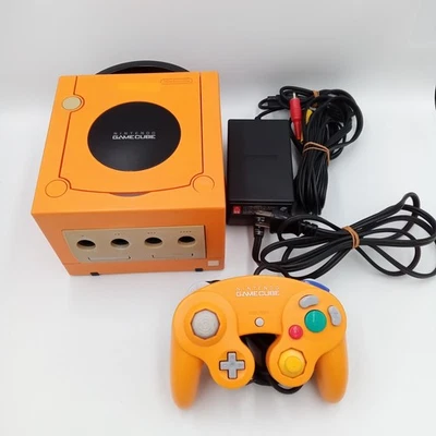 Nintendo GameCube Console Orange Dol-001 With Controller Cables Japanese Tested - Image 1 of 4