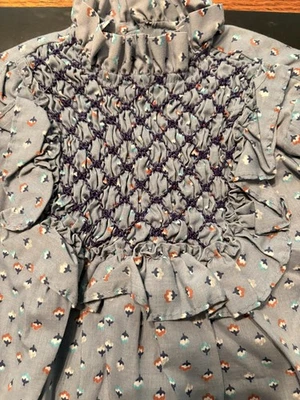 Polly Flinders Calado Niñas Azul Estampado Volantes 4T De Colección Foto 1 de 4