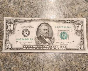 1977 $50 Dollar Bill 666 Numbers - Picture 1 of 4