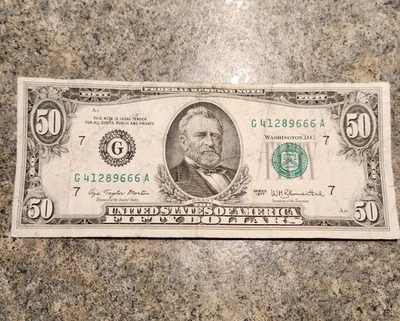1977 $50 Dollar Bill 666 Numbers - Image 1 of 4