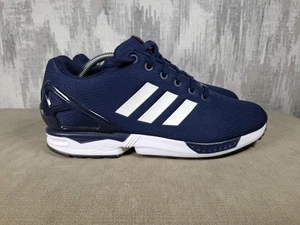 Mens Adidas ZX Flux Torsion Trainers Size UK 10 Navy/White VGC - Picture 1 of 12