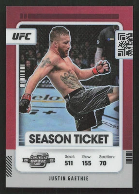 2022 Panini Chronicles UFC Justin Gaethje Red #/199 #366 Contenders Optic - Image 1 of 2