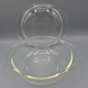 PYREX #022 Clear Glass Casserole Bowl 1 Quart w/ 682-C, Vintage - Picture 1 of 5
