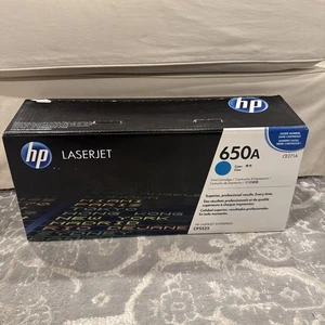 HP CE271A 650A Cyan Toner Cartridge CP5525 Genuine New Open Box 2 Available - Picture 1 of 3
