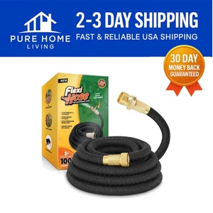 Effortless 100 FT No-Kink Garden Hose - Flexible, Durable Brass & Latex Design - Picture 1 of 2