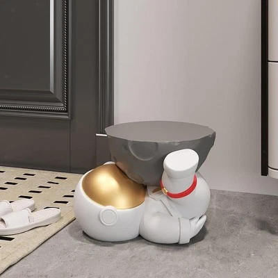 End Table Foot Stool Small Club Ornament Resin Astronaut Statue Shoe Changing - Image 1 of 4