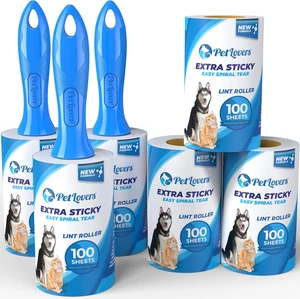 Rodillo de pelusa extra pegajoso Mega Value Set 600 hojas para depilación de mascotas, perros y - Imagen 1 de 12