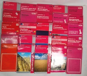 JOBLOT X 25 OS Ordnance Survey LANDRANGER maps 1:50,000 UK - Imagen 1 de 23