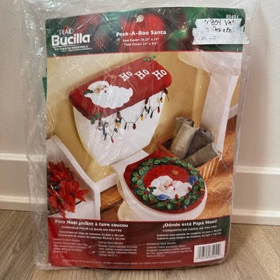 BUCILLA 浴缸合奏 PEEK-A-BOO SANTA 圣诞毛毡套件全新浴室装饰 — 第 1/4 张图片