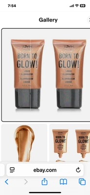 NEW NYX PROFESSIONAL MAKEUP Born To Glow Liquid Illuminator Sun Gods LI04 2-Pack - Image 1 of 2