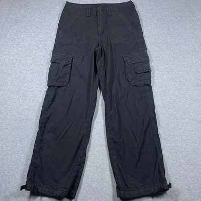 American Eagle holgado jogger cargo pantalones mujer talla 10 W30 L29 negro sólido Foto 1 de 4