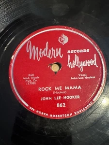 Modern Hollywood 78 RPM John Lee Hooker - Rock Me Mama 862 V+ Blues - Picture 1 of 4