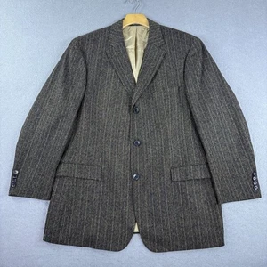 Vintage Hugo Boss Tweed Fischgrät Streifen Wolle Blazer Sport Mantel USA 44R - Bild 1 von 13