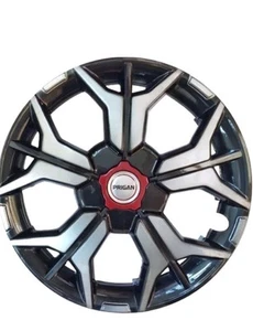 15 inch Set of 4 Hubcaps - Unique Black & Silver Wheel Covers - Made in India - - Picture 1 of 6