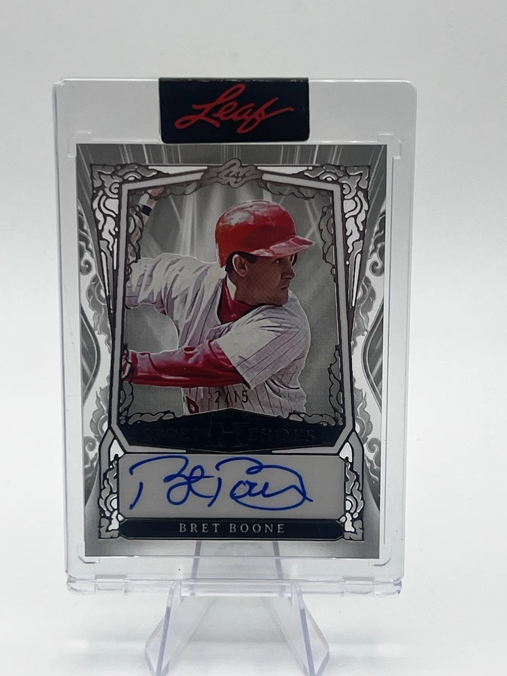 BRET BOONE reds 2025 Leaf Sports Heroes Acetate Silver AUTO /15 - Image 1 of 3