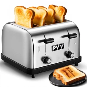 PYY Toaster Commercial 4 Slices- 225 Slices/Hour 1800W Wide Slots 1.57" 6-Level - Picture 1 of 6