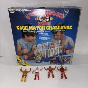 1986 WWF LJN Bendies Ring Cage Match Challenge Wrestling Superstars Box Figuren - Bild 1 von 21