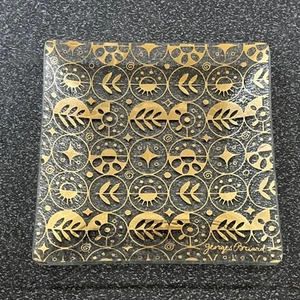 Georges Briard Glass Square Tray Gold 5-3/4” Vintage Midcentury Modern Signed - Picture 1 of 6