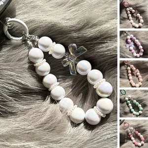 1Pcs Wristband Phone Lanyard Acrylic Beads Bag Pendant Keychain for Women Girl - Photo 1 sur 15
