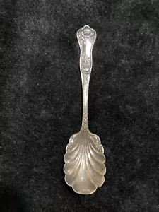~ROYAL PLATE Co.~ Silver Sugar/Nut Shell Spoon ca. 1905 ROSALIE Pattern - Picture 1 of 4