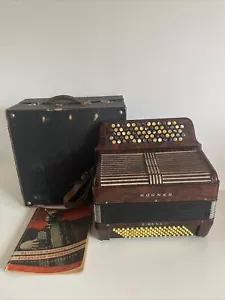 Accordéon Hohner Sirena III 3, Fonctionnel Et Soufflet Non Percé, Avec Valise - Imagen 1 de 24
