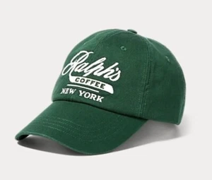 NUEVO CON ETIQUETAS POLO Ralph Lauren CAFÉ NUEVA YORK Correa SOMBRERO DE BÉISBOL Correa VERDE Gorra - Imagen 1 de 5