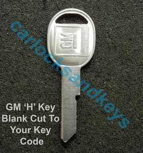 1977, 1981 Buick Estate Wagon OEM GM 'H' Key Blank Cut To Your Key Code - Picture 1 of 1