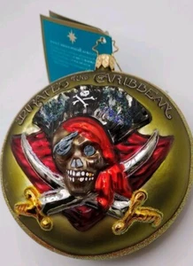 Christopher Radko Pirates Of The Caribbean Disney Xmas ornament Aztec Gold W/tag - Picture 1 of 4